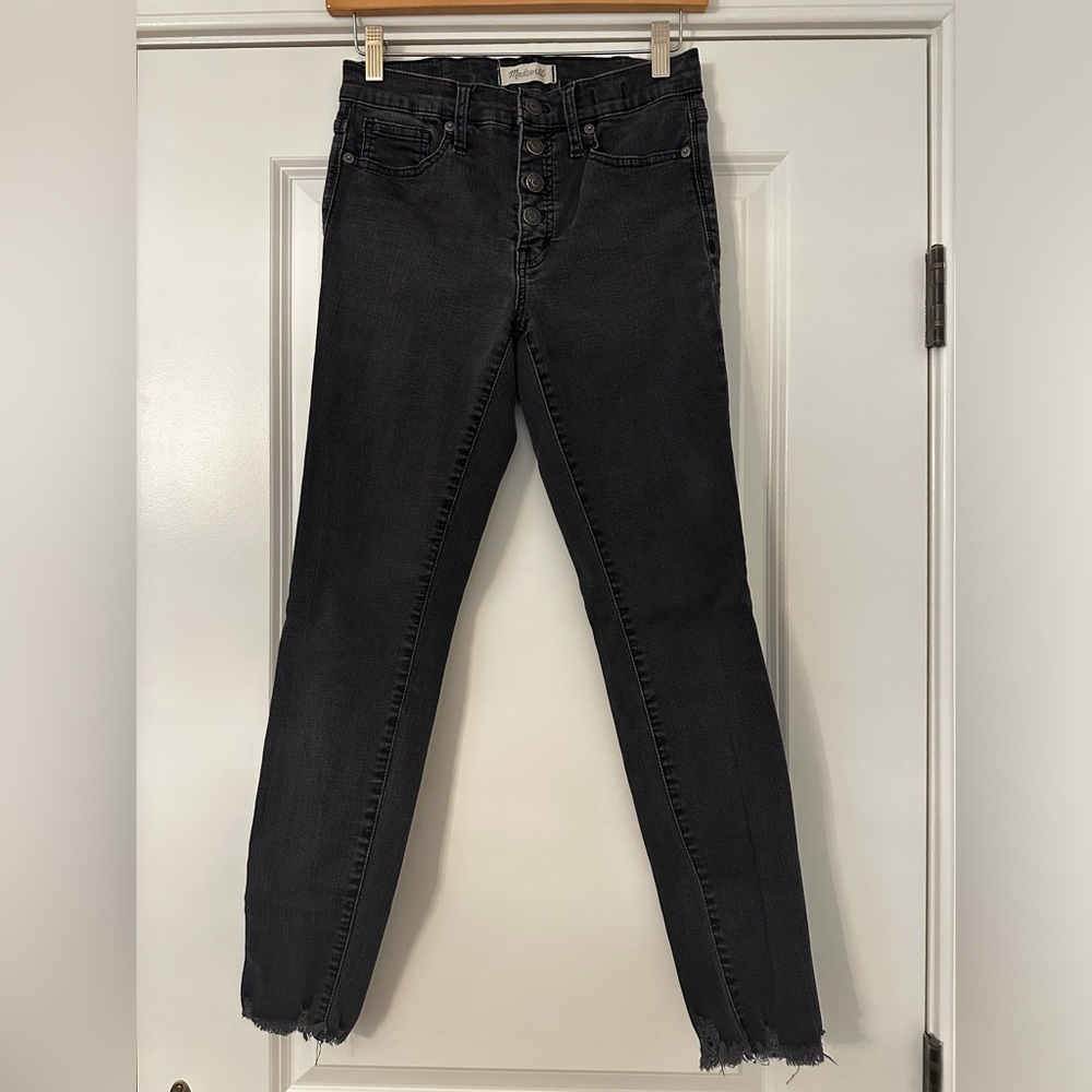 Madewell button fly black denim skinny jeans. Size 26.